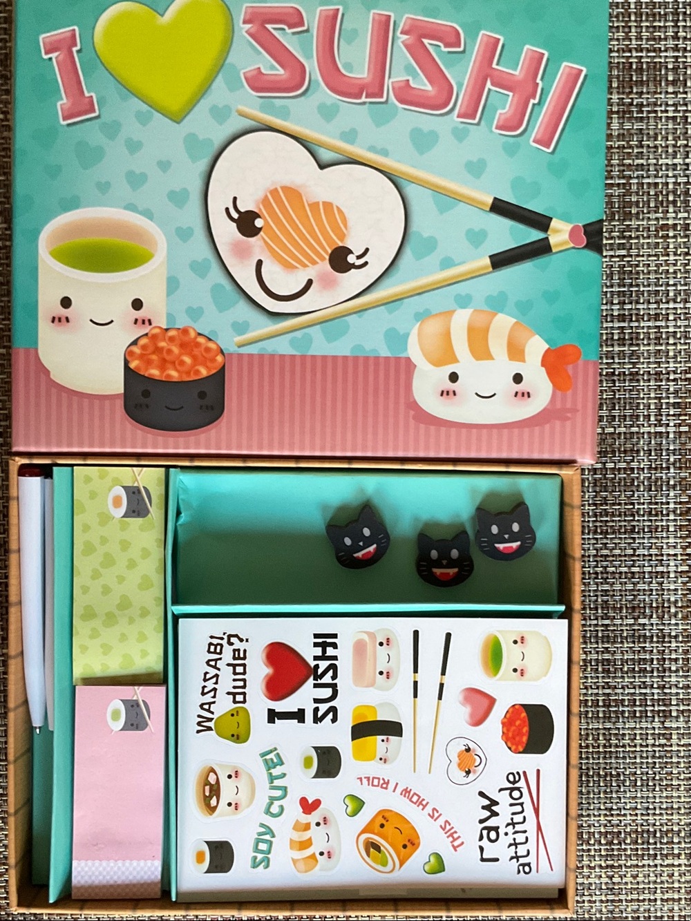 I Love Sushi Kids Sticker & Accessory Set -